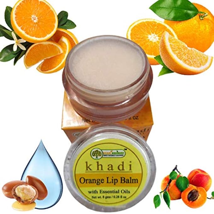KHADI RISHIKESH HERBAL ORANGE LIP BALMFOR LIP CARE FOR DRY & CHAPPED LIPS-FOR DARK LIPS- TO LIGHTEN-MOISTURIZER FOR LIP- LIGHTENING-BRIGHTENING-TONING-MOISTURIZING ,MEN & WOMEN (8GM ) L (8GM ) - Image 1